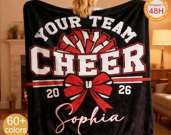 Custom Cheerleading Team Blanket, Senior Cheer Gifts, Cheer MomCoach Gift, Competitive Spirit Birthday Present