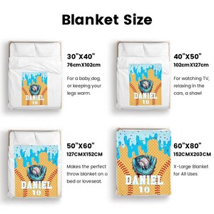 Personalized Ice Cream Baseball Blanket: Custom IceCream Drip Design Gifts for Kids afbeelding 4