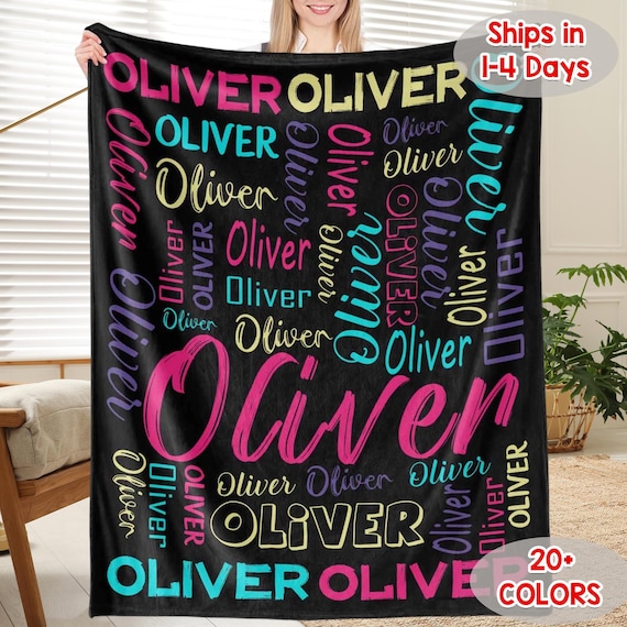 Personalized Blanket for Kids/Adult, Custom Fleece Nursery Blanket, Family Christmas Gifts