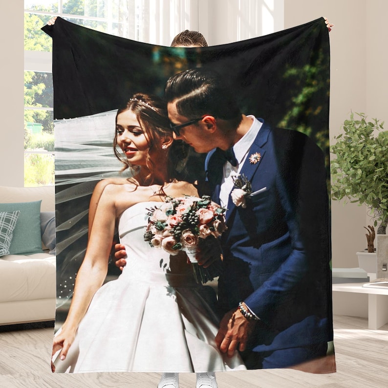 Custom Photo Blanket Collage, Personalized Picture Blanket, Wedding Anniversary Gift, Christmas Gifts image 2