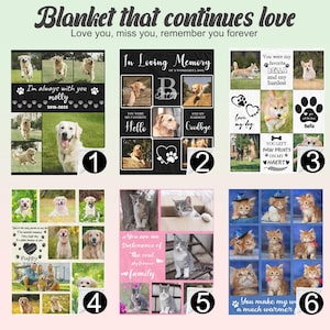Personalized Pets Photo Memorial Blankets: Custom Dog/Cat Collage Gift, Pet Memorial Blanket Bild 3