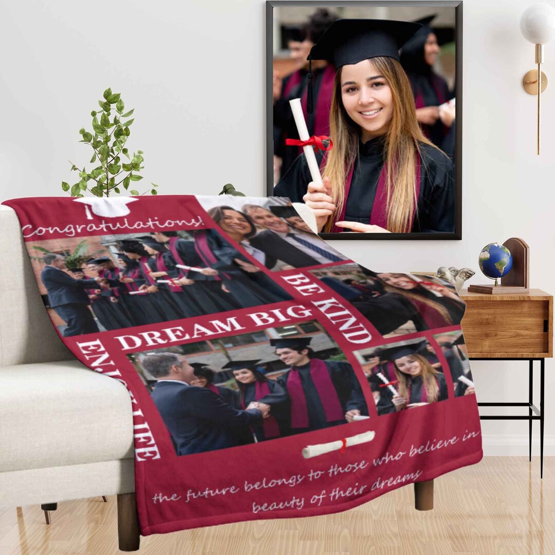 Custom Printed Graduation Blankets for Grads High School Etsy
