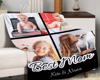 Custom Photo Blanket, Personalized Soft Fleece, Mother's Day Gift