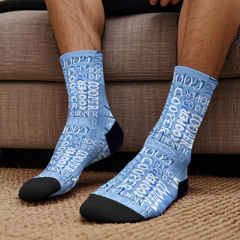 Personalized Name Socks: Custom Family Text Sock, Kids/adult Birthday ...