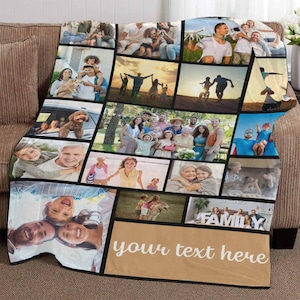 Custom Photo Blanket Collage, Personalized Picture Blanket, Wedding Anniversary Gift, Christmas Gifts image 14