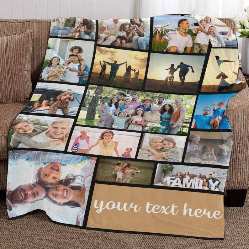 Custom Photo Blanket Collage, Personalized Picture Blanket, Wedding Anniversary Gift, Christmas Gifts image 14