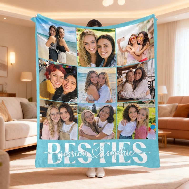 Custom Photo Blanket Collage, Personalized Picture Blanket, Wedding Anniversary Gift, Christmas Gifts image 7