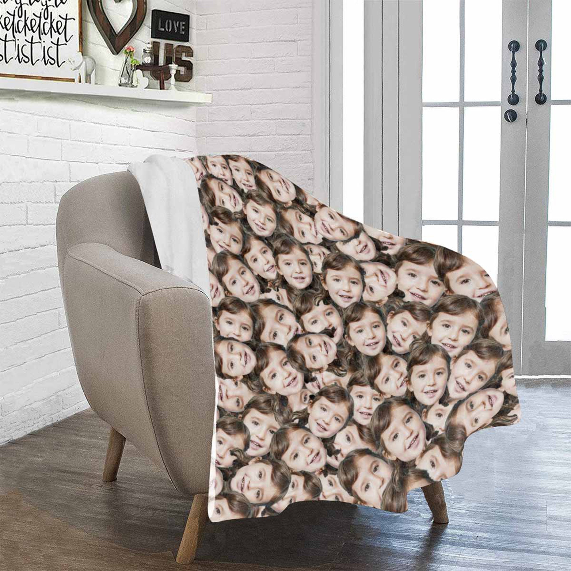 Multiple kid faces blanket Personalized Faces all over Etsy