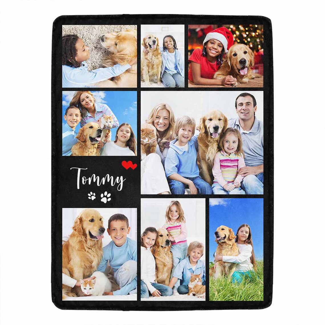 Custom Photo Collage Blanket Customize Text Fleece Blanket Etsy