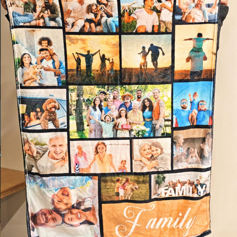 Custom Photo Blanket Collage, Personalized Picture Blanket, Wedding Anniversary Gift, Christmas Gifts image 13