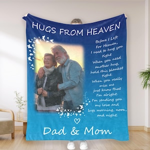 Custom Memorial Photo Blanket: Loss of Loved One Remembrance Gift