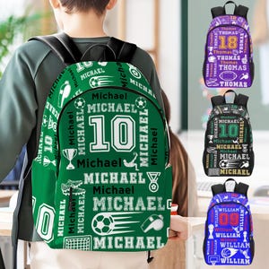Personalized Baseball Backpack Set: Custom Name School Bag, Lunchbox & Water Bottle