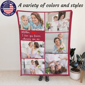 Custom Photo Blanket for Grandma & Mom,Personalized Text Blanket, Picture Collage Blanket, Unique Gift Ideas for Mothers Day, Mum Gift