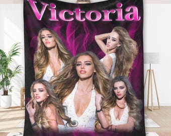 Custom Photo Blanket with Text: Ultra-Soft Fleece, Valentine's Gift