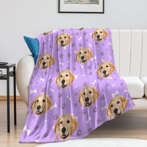 Custom Pet Face on Blanket Personalized Dog Photo Blanket Etsy