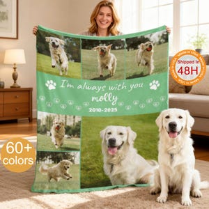 Personalized Pets Photo Memorial Blankets: Custom Dog/Cat Collage Gift, Pet Memorial Blanket Bild 10