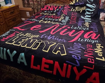 Personalized Fleece Name Blanket: Custom Baby, Kids, Adults - Made in USA