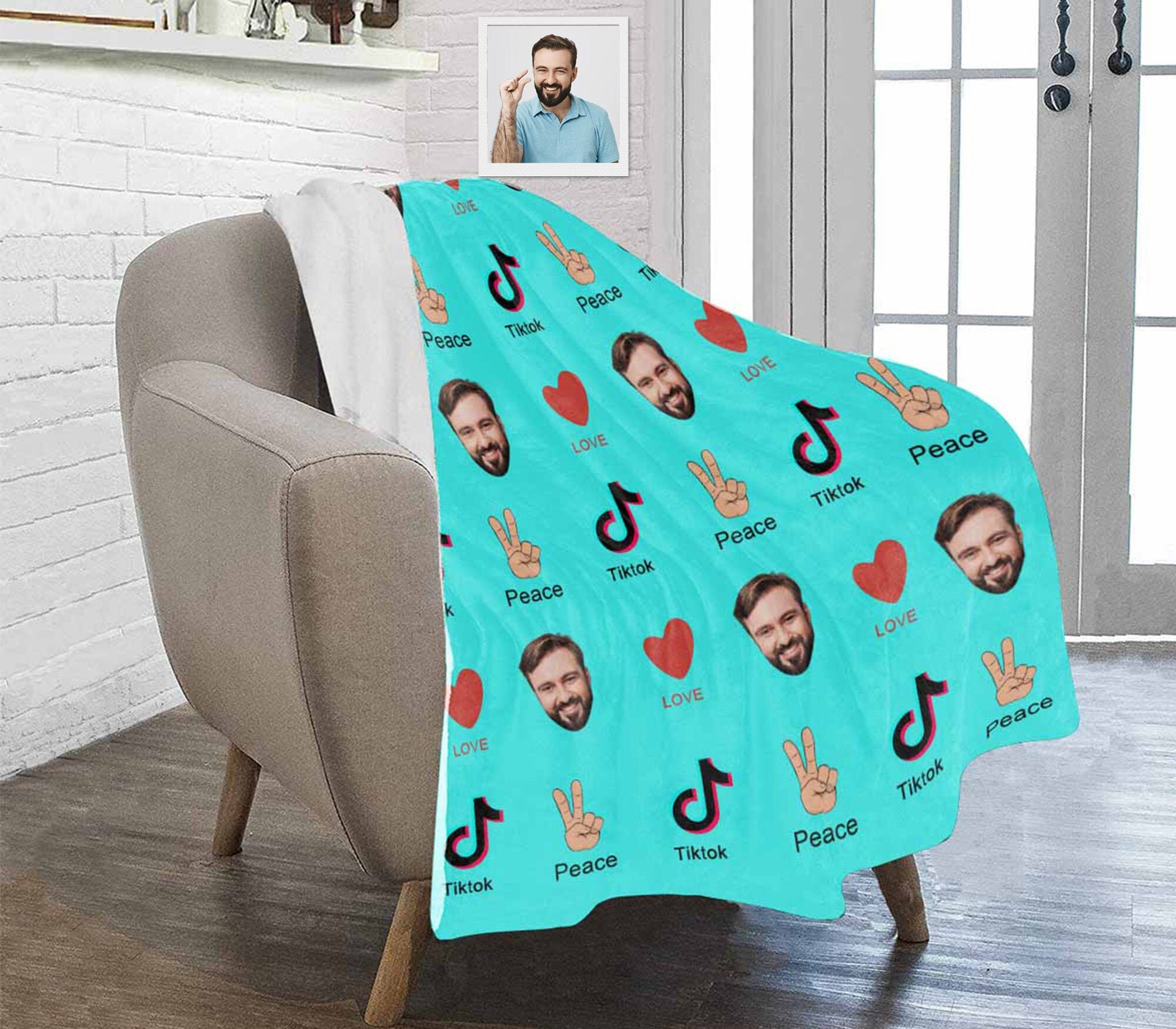 Custom Tiktok blanket custom face blanket funny design Etsy
