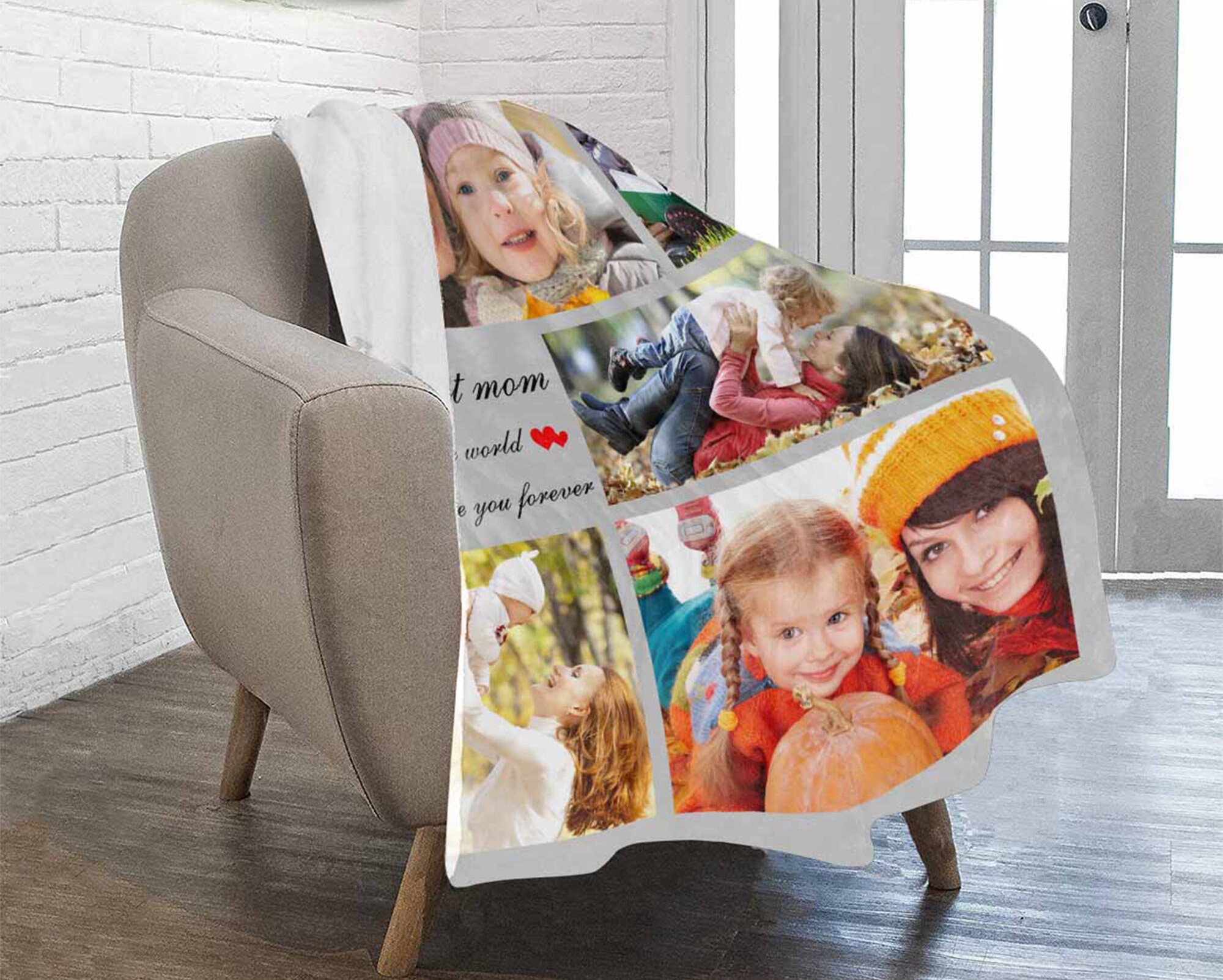 Custom Photo Collage Blanket Customize Text Fleece Blanket Etsy