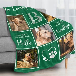 Personalized Pets Photo Memorial Blankets: Custom Dog/Cat Collage Gift, Pet Memorial Blanket Bild 8