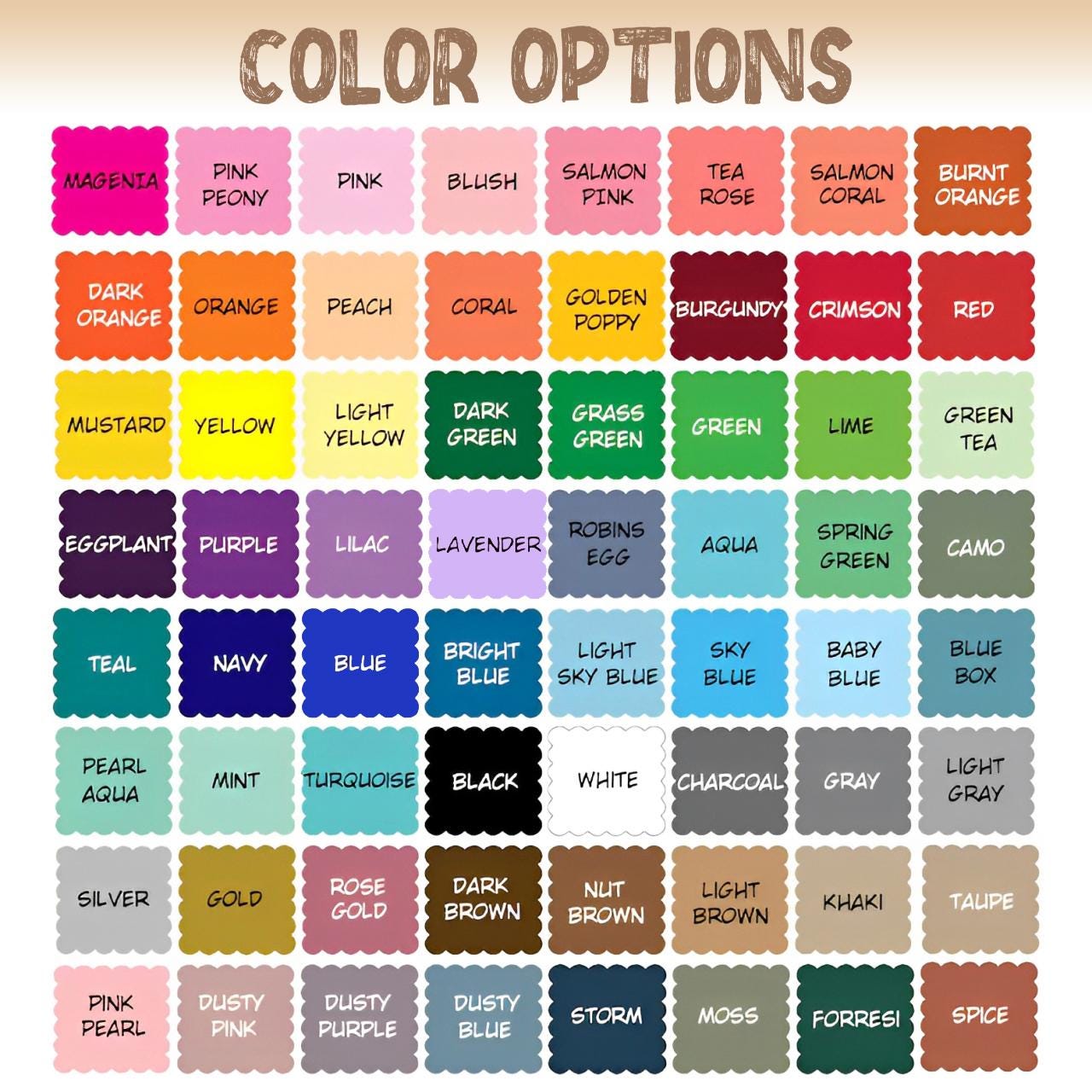 cheer blanket color options chart