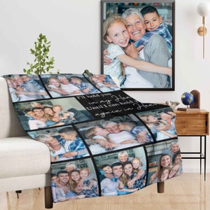 Personalized Memorial Photo Collage Blanket: Loss of Loved One Keepsake