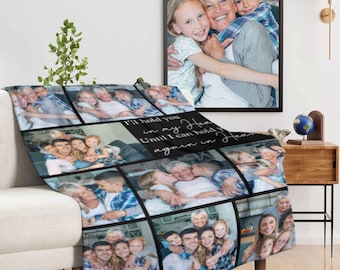 Memorial Blanket with Custom Text, 10 Photos Collage Throw, Loss of Loved One Keepsake, Forever in Our Hearts Personalized Bereavement Gift