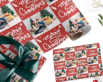 Custom Photo Christmas Wrapping Paper: Personalized Collage Gift Wrap