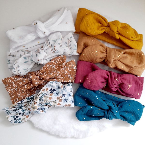 double cotton gauze headbands