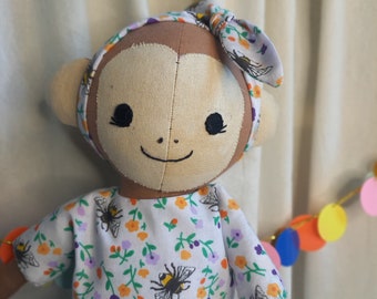 Smilla - Monkey, Gift forGirls, Soft toy, Cuddly toy, Cuddly animal, Handmade, OOAK, Ready for dispatch, Birthday, Enrolment gift