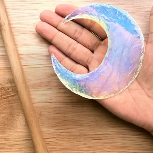 Luna creciente de opalita: Talla de cristal curativo grande (95-100 mm)