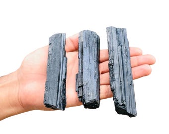 Trozos de turmalina negra en bruto (10-15 cm): piedra protectora, mezcla al por mayor
