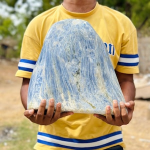 Natural Huge Large Blue Kyanite Crystal Free From Metaphysical Meditation Energetic Cleaning Master Healer Balance All Chakras Crystal.