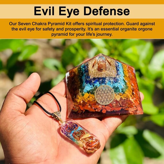 Seven Chakra Orgone Pyramid For Energy Healing Crystals 7 Chakra