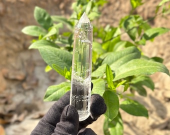 16-Faceted Clear Quartz Crystal Wand: Healing Stone (5 Inch)