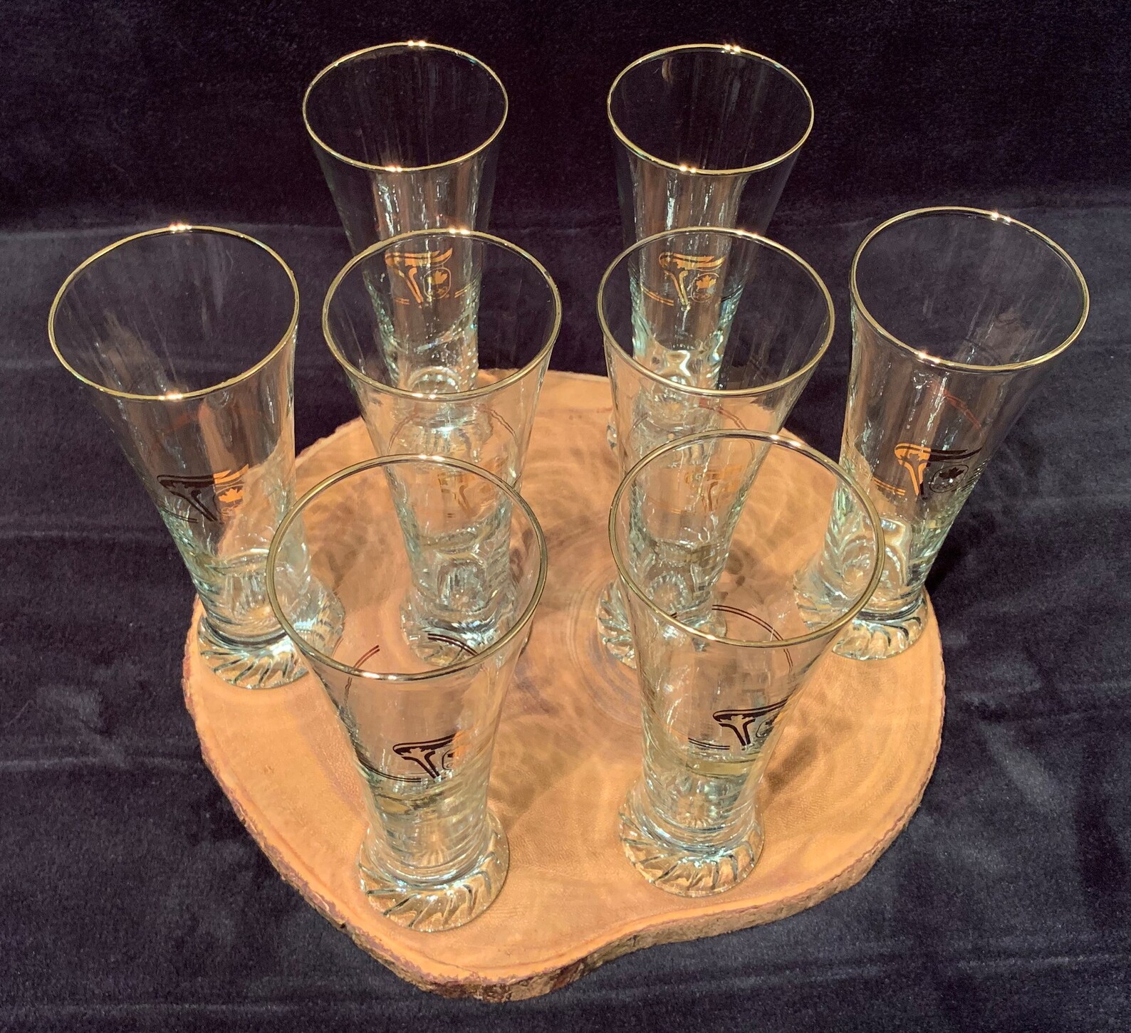 Vintage 1988 Calgary Olympic Gold Leaf 12oz Beer Glasses set Etsy
