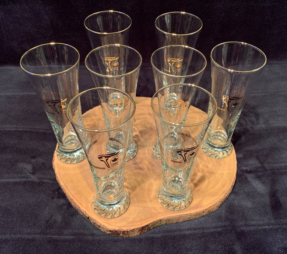 Vintage 1988 Calgary Olympic Gold Leaf 12oz Beer Glasses set Etsy