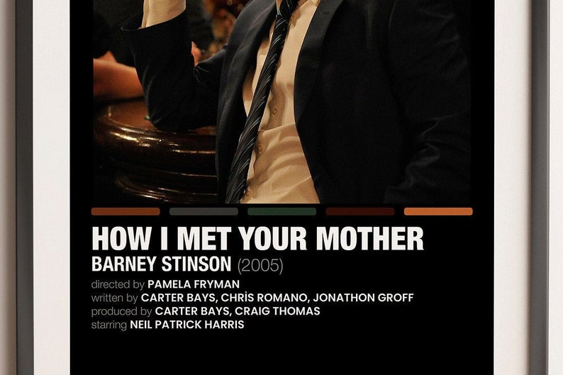 BARNEY STINSON How I Met Your Mother Polaroid Color Palette Movie Posters Digital Poster Polaroid Movie Posters