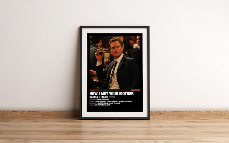 BARNEY STINSON How I Met Your Mother Polaroid Color Palette Movie Posters Digital Poster Polaroid Movie Posters