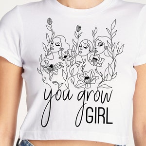 Você cresce menina SVG PNG, citação motivacional Svg, inspirador Svg, poder feminino Svg, continue crescendo Svg, citação de planta Svg