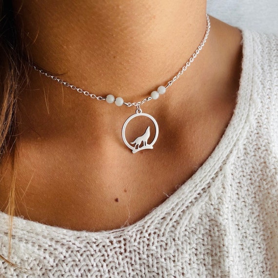 Etsy wolf necklace sale