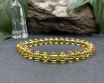 Bracelet Citrine pour homme et femme - Fait main - Bijoux français avec cristal de citrine