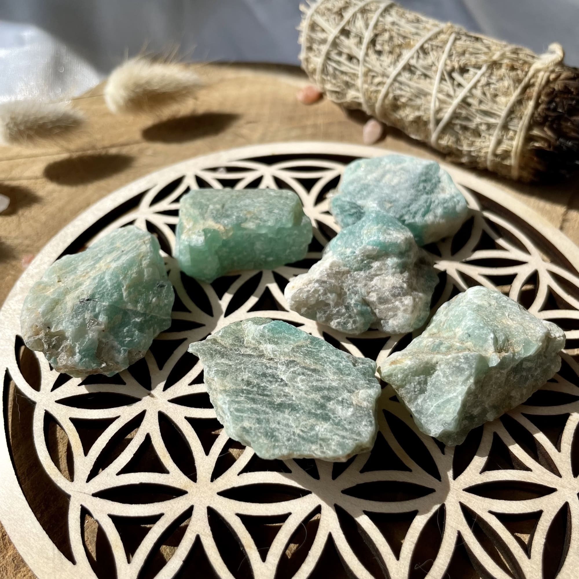 Pierre Naturelle Brute d'amazonite | 20-30 mm - Cristaux Semi-Précieux Minéraux Brutes d'amazonite L