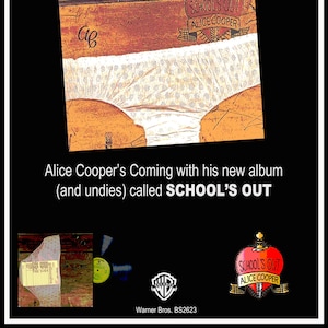 18 &quot;x 24&quot; Alice Cooper &quot;Schulen aus&quot; &quot;Promo Poster&quot; neu erfunden