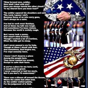 18&quot;x24&quot; Full Color &quot;Final Inspection&quot; Soldier/ Armed Forces Poem Poster