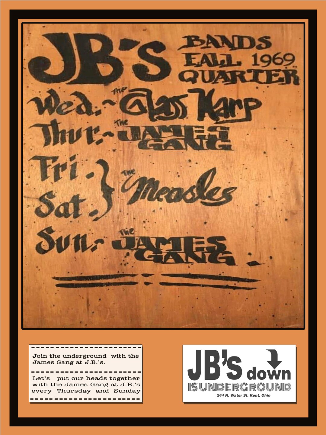 Joe Walsh James Gang, Phil Keaggy Glass Harp, Measles, Jb's Kent, Ohio