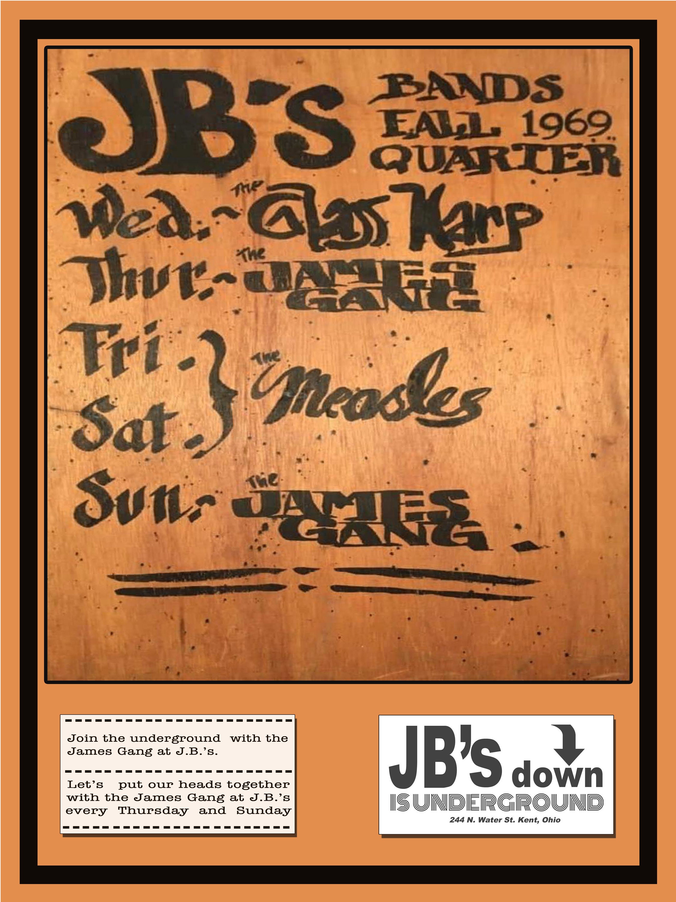 Joe Walsh James Gang, Phil Keaggy Glass Harp, Measles, Jb's Kent, Ohio