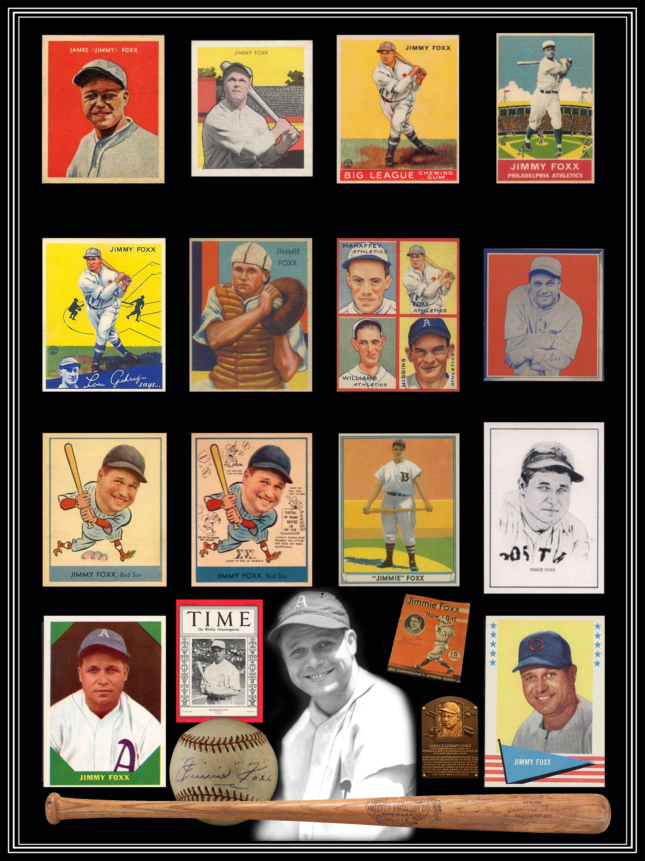 18x24 Full Color Jimmie Foxx Baseball Card Poster 
