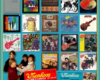 Monkees LP Cover and Singles Poster