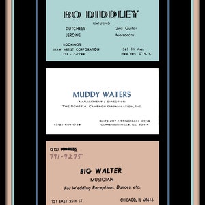 Muddy Waters, Bo Diddley, Big Walter Horton 18"x24" Chicago Blues Visitenkarte Repro Poster
